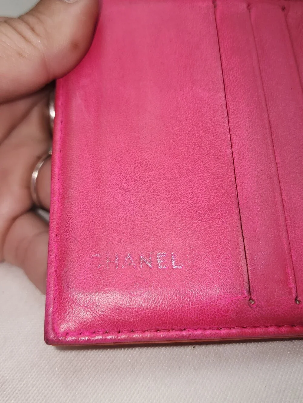 Authentic Chanel Embossed Leather Wallet With COA